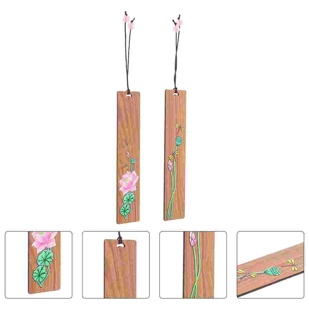 

2Pcs Creative Traditional Chinese Style Bookmarks Lotus Bookmarks (Assorted Color)