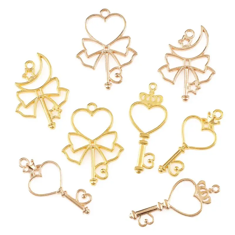 

69HB 4Pcs Fairy Wand Stick UV Frame Pendant Open Bezel Setting Jewelry Making