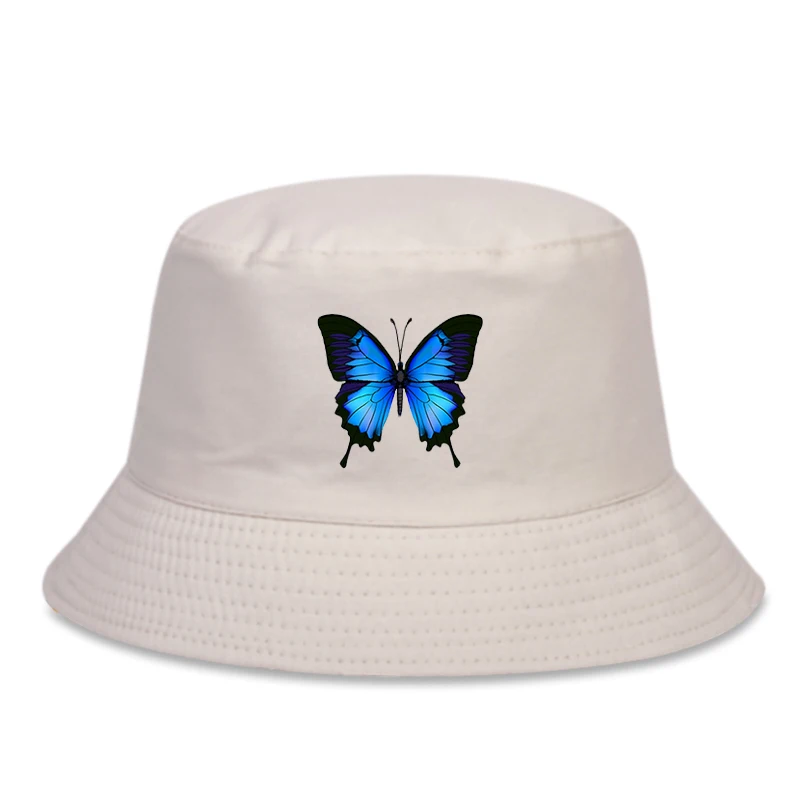 

Fashion wild fisherman hat men and women cotton casual bucket hats outdoor travel sun visor hats Butterfly print panama hats