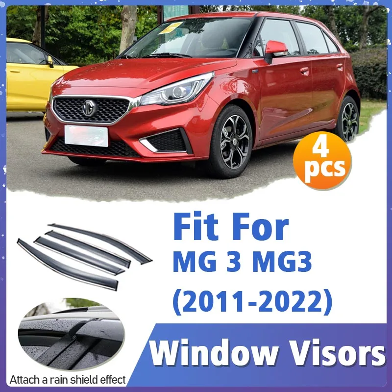 Window Visor Guard for MG 3 MG3 2011-2022 4pcs Vent Cover Trim Awnings Shelters Protection Sun Rain Deflector Auto Accessories