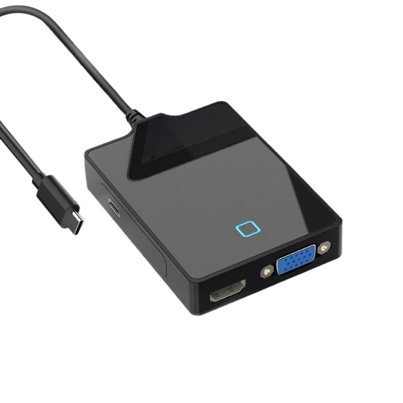 

USB-концентратор 6 в 1, док-станция типа C, разветвитель с блоком питания HIDM 4K HD VGA usb-хаб 2,0 для