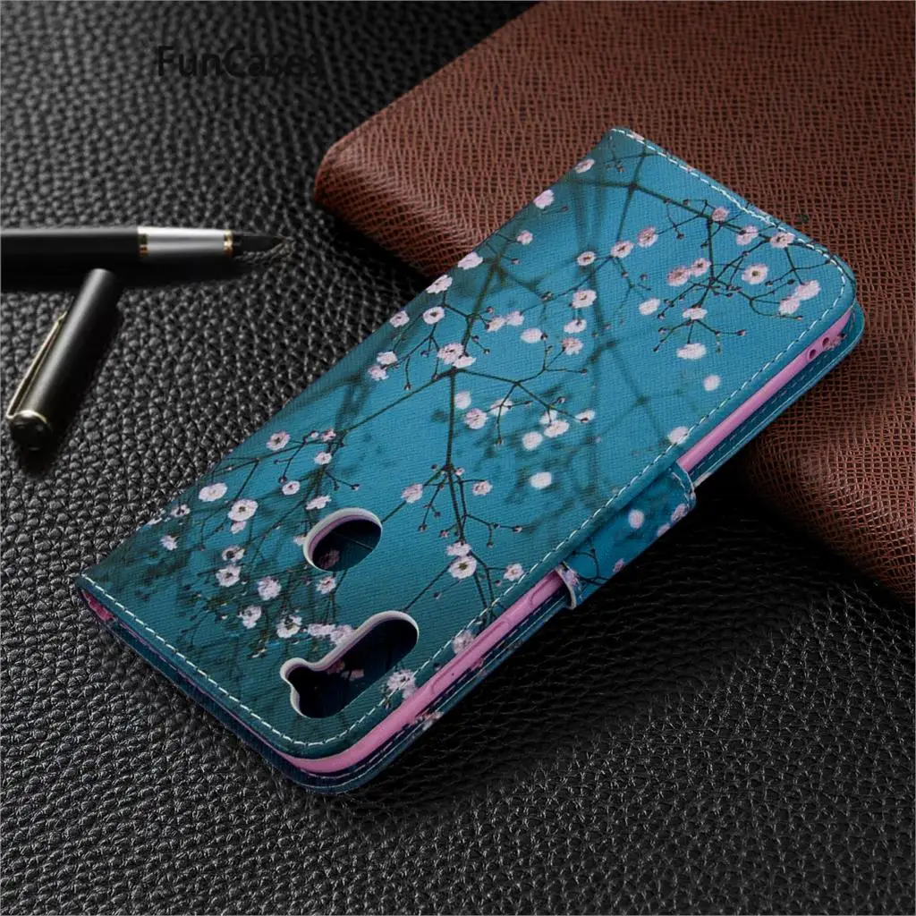 Bright Leaves Cases For telefoon Samsung A11 PU Leather Book Flip Phone Cover Capinha Galaxy para M11 Hoesje galaxus | Мобильные