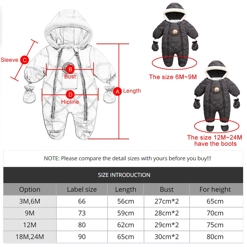 Ircomll Hight Quality Newborn Baby Winter Clothes Snowsuit Warm Fleece Hooded Romper Cartoon Lion Jumpsuit Toddler Kid Outfits |