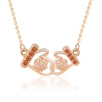 s925 sterling silver snowflake glove necklace female korean rose gold clavicle necklace christmas gift