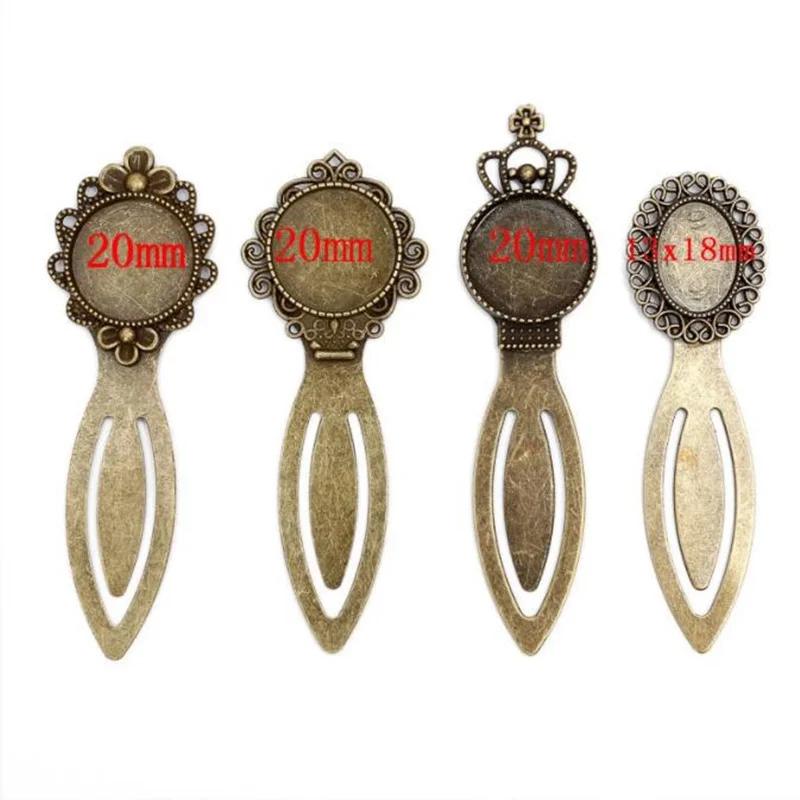 10 stücke Antike Bronze Cabochon Basis Lünette Trays Lesezeichen Glas Anhänger Einstellung Dome für DIY Charme Punk Schmuck Machen Zubehör – Detail 1