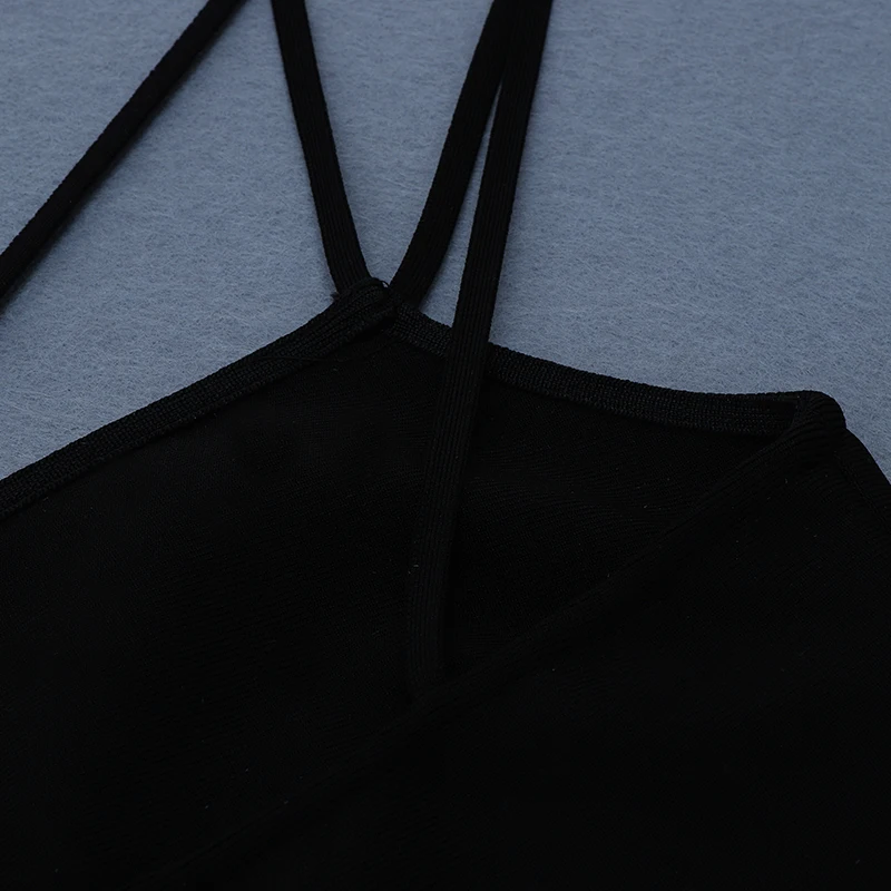 INDRESSME женское сексуальное Бандажное платье с лямкой через шею и разрезом, новинка, без рукавов, с открытой спиной, модные вечерние Клубные облегающие платья
