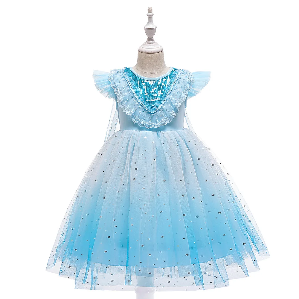 

Summer for Frozen 2 Elsa Girls Princess Dress Sequined Kids Anna Cosplay Dress Up Halloween Costumes Kids Party Dress 3-10 Years