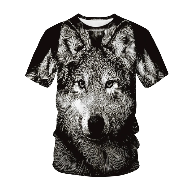 

Legendary wolf men's 3D printing T-shirt short sleeve round neck fashion casual men's and women's T-shirt tops2021