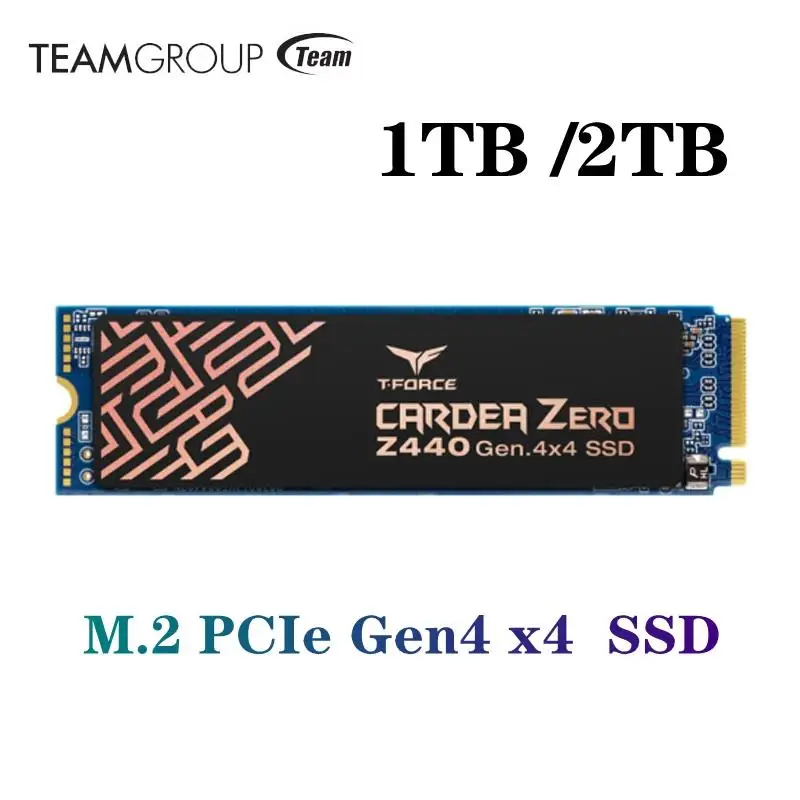 TEAMGROUP T-Force CARDEA Zero Z440 1TB 2 ТБ DRAM SLC Cache 3D TLC NAND NVMe PCIe Gen4 M.2 2280 игровой SSD