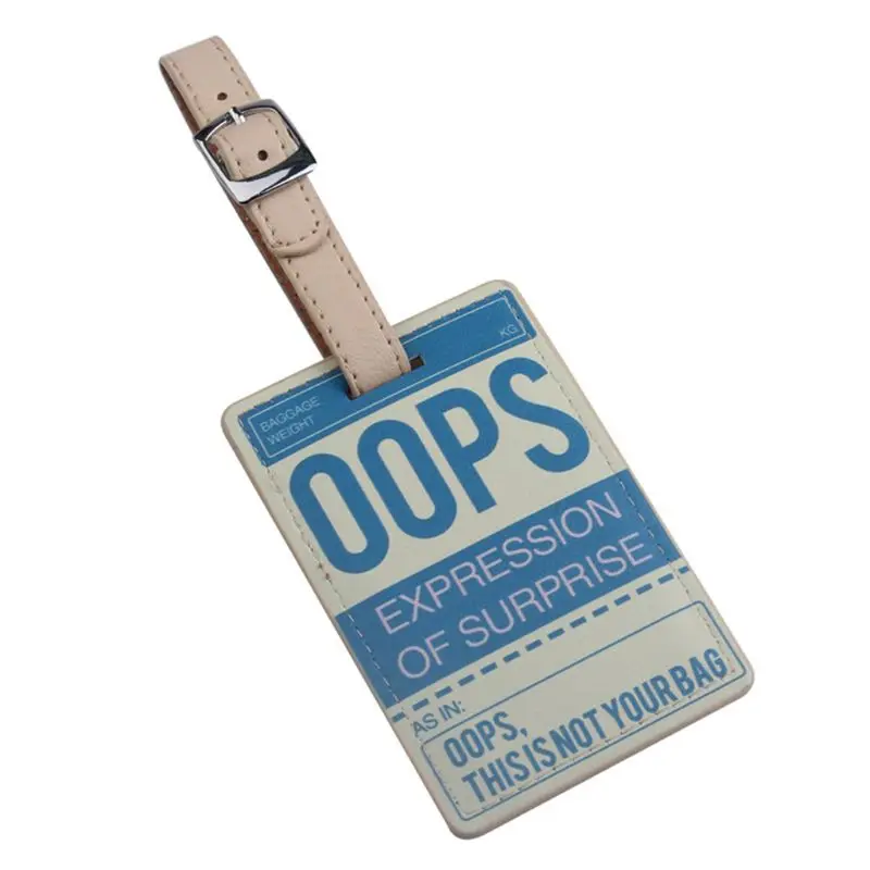 

Travel Luggage Gift Cute PU Suitcase Tag with Strap Tags LX9F