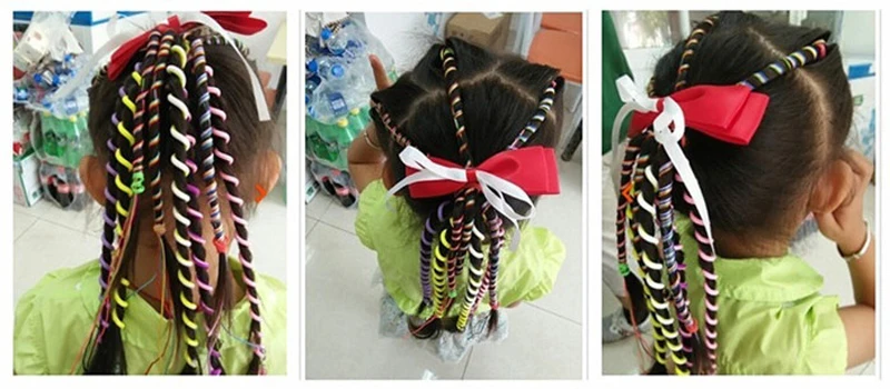 6 шт./компл. милые модные детские спиральные шпильки для завивки волос Красочные Инструменты для укладки для DIY