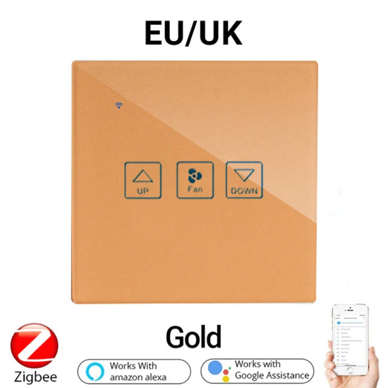 

Tuya ZigBee 3.0 Smart Wall Touch Switch Remote Control Smart Life Work With Alexa Google Home EU/UK Dimmer Fan Curtain Switch