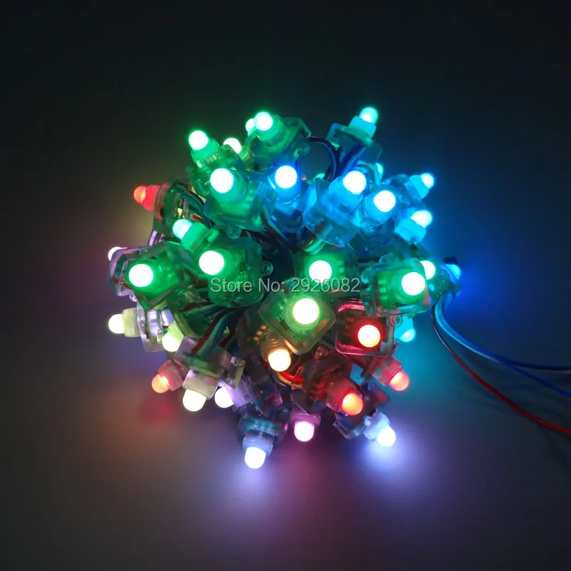 18AWG 100 шт./компл. квадратный 5 в 12 мм WS2811 Светодиодный пиксельный свет adressable rgb