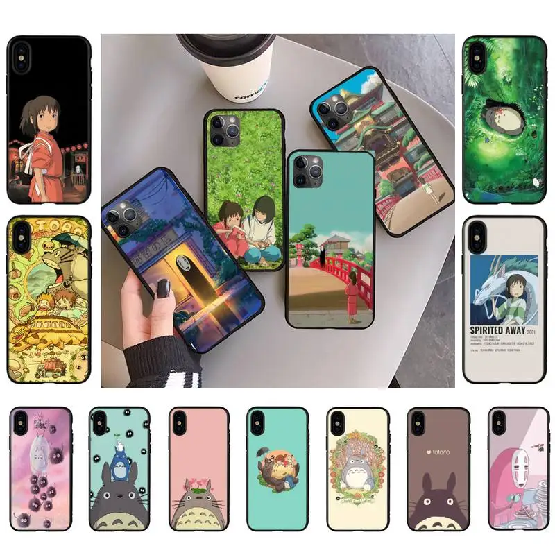 

Cute Totoro Spirited Away Miyazaki Anime No Face Phone Case for iPhone 11 12 13 mini pro XS MAX 8 7 6 6S Plus X 5S SE 2020 XR