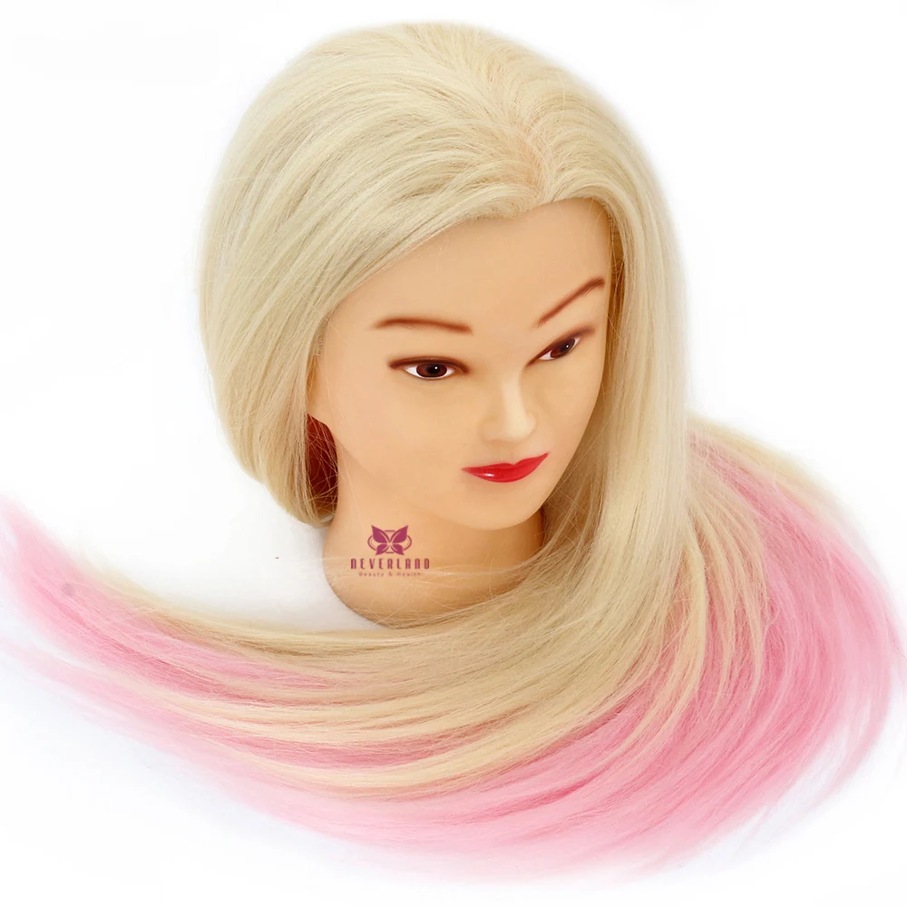 Радужная тренировочная голова для волос красочные волосы длинные плетеные