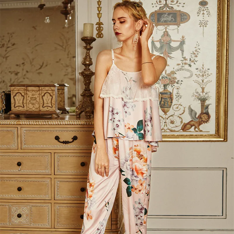 

Пижама женская без рукавов, комплект одежды для сна, пижамы, женская летняя модная Пижама