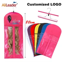 Alileader Best Quality Portable Wig Storage Bag With Hanger Package Suit Case Bag For Human Hair Ponytail Clips Hair Extensions