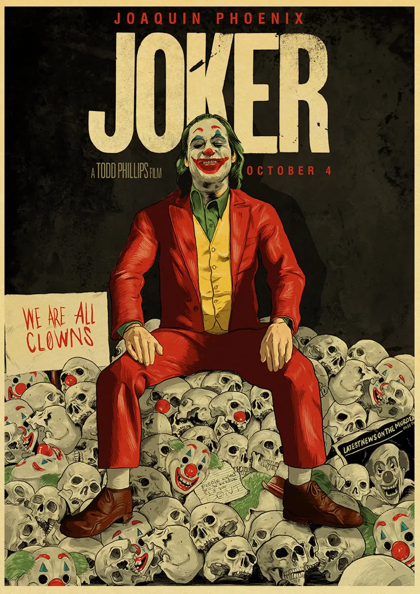 

Vintage Poster Newly Movie The Joker Retro Poster kraft paper Printed Wall Posters For Home Bar Room Decor
