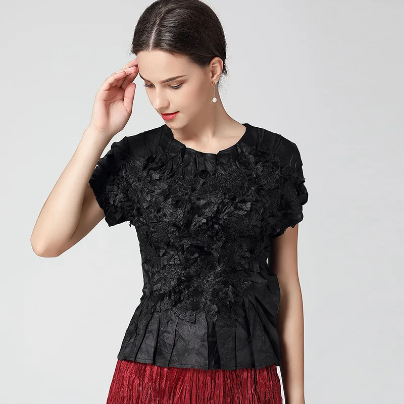 LANMREM 2020 Новинка Весна круглый воротник сплошной цвет короткий рукав пуловер