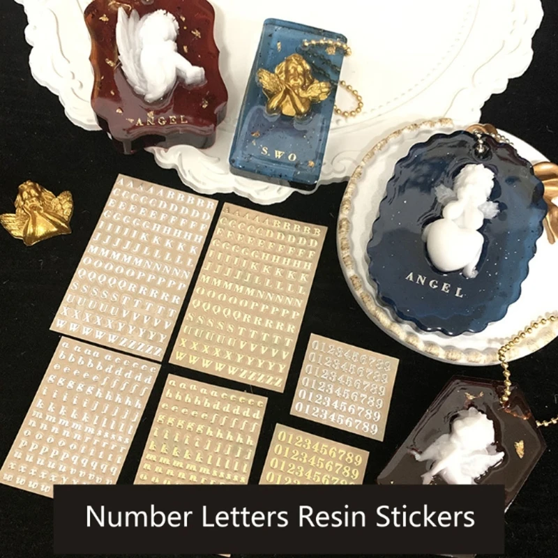 

3 Styles Alphabet Letter Number Resin Decorative Stickers Resin Mold Crafts