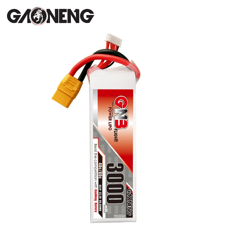 

1-2pcs GNB 3000mAh 22.2V 6S 40C/80C Lipo Battery With XT90 Plug For RC Helicopter Quadcopter FPV Racing Drone Parts
