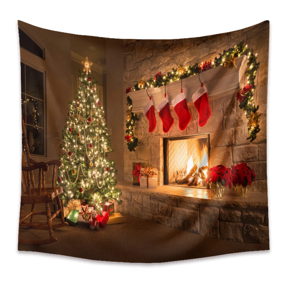 

Christmas Tapestry Poster Blanket Tapestries Home Classroom Party Flag Wall Hanging Art Decorative Home Decor XF1047-16