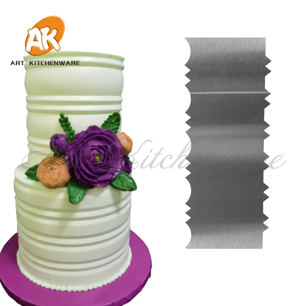 Двухсторонний скребок для торта из нержавеющей стали расческа инструменты