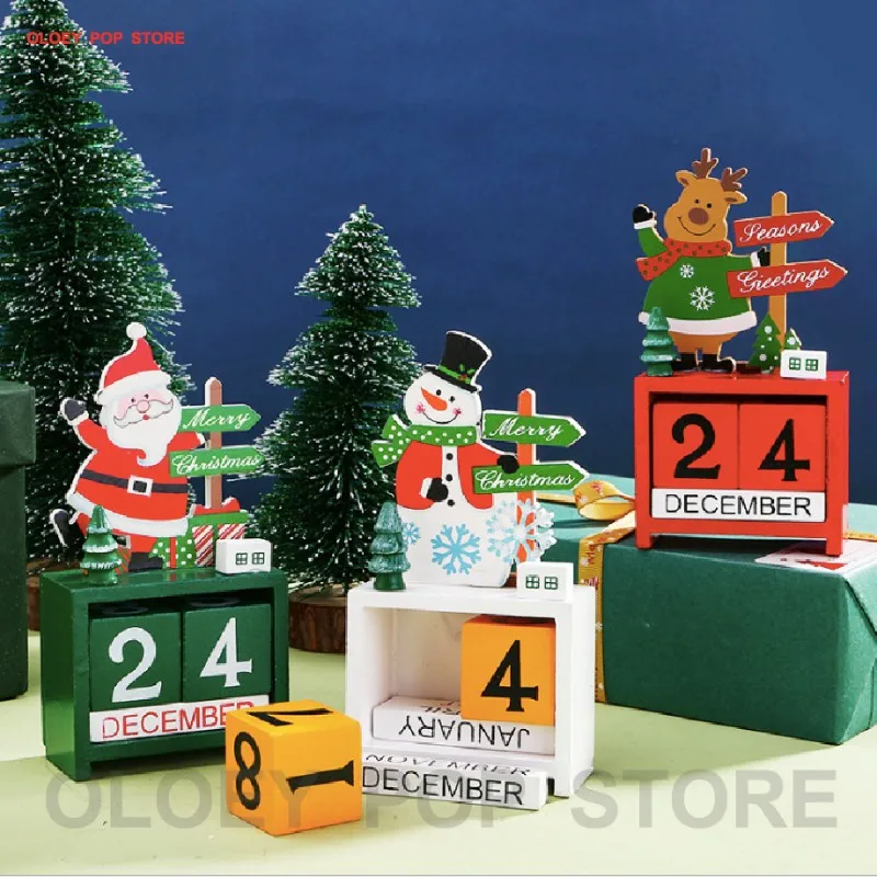 

Рождественский деревянный календарь с обратным отсчетом, подарок, украшение Санта-Клаус, снеговик, фестиваль 2022, новый год, «сделай сам», на...