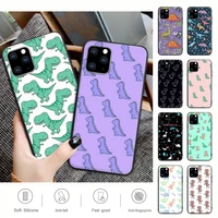 cute dinosaur baby fashion black matte mobile phone case cover for iphone 12 11 pro max xs x xr 7 8 6 6s plus 5 5s se 2020