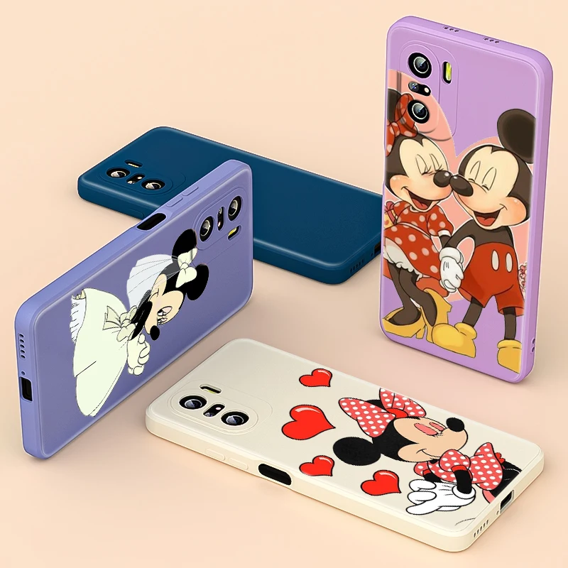 

Love Minnie Mouse Liquid Silicone Soft Cover For Xiaomi Redmi 9 9A 9AT 9C 9T 8 8A 7 10X K40 K30 K30S Phone Case