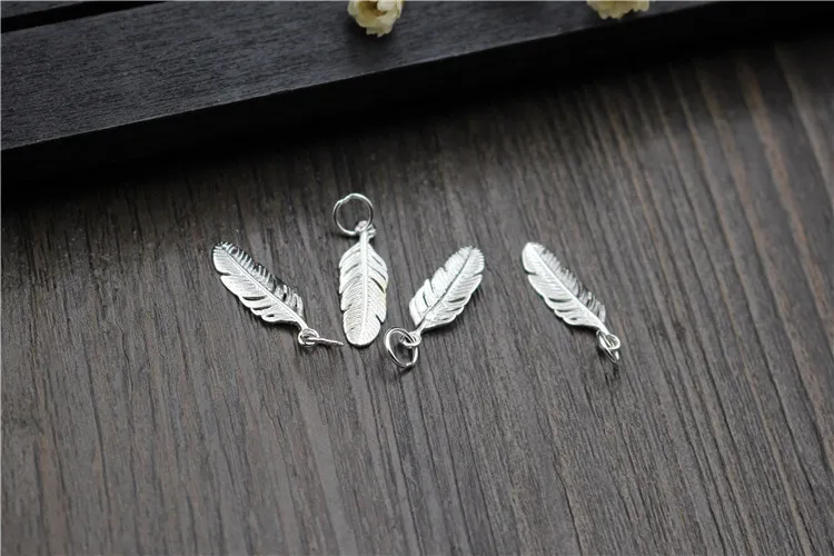 Подвеска из серебра 925 пробы с перьями 2 шт.|Ювелирная фурнитура и компоненты| |