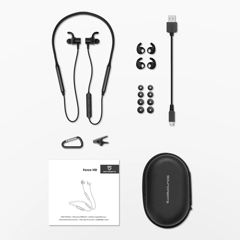 SoundPEATS Bluetooth наушники беспроводные Bluetooth наушники со встроенным микрофоном стерео бас-вкладыши магнитные наушники Шейная гарнитура