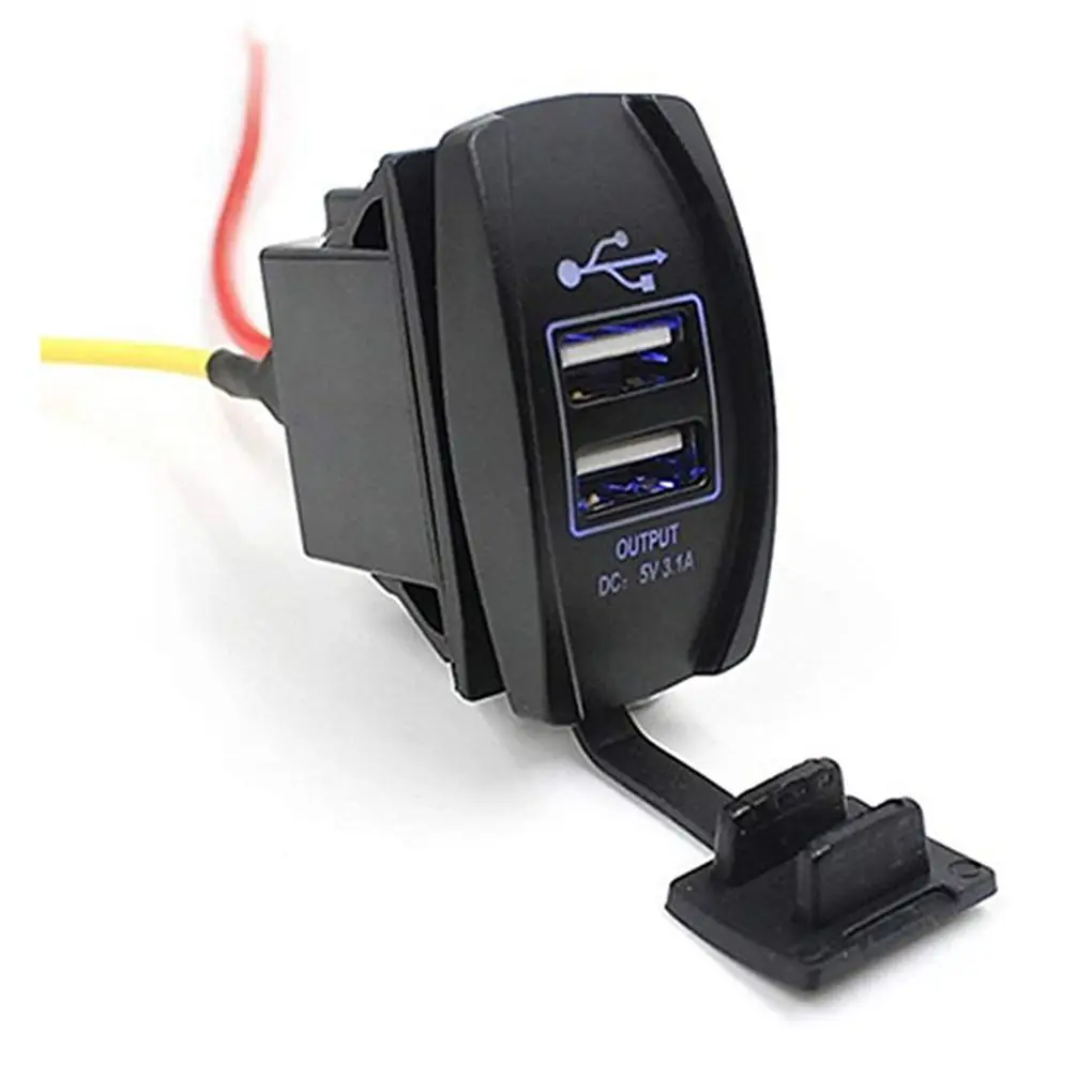 12-24V Dual USB Автомобильное зарядное устройство 5V 3.1A универсальное автомобильное для