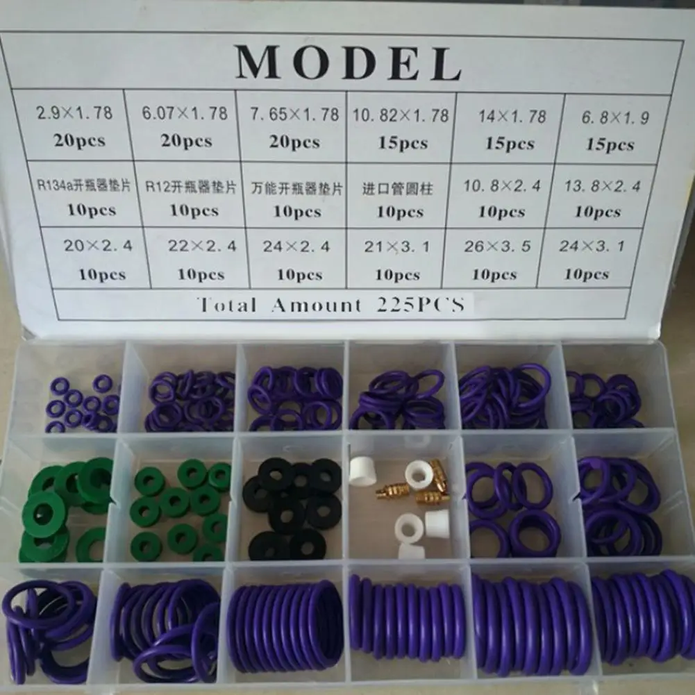 

For Car Automotive Air Conditioner System Repair Tools Rubber O-Rings Assortment R134a R12 O Ring Set Seal Ring Kit