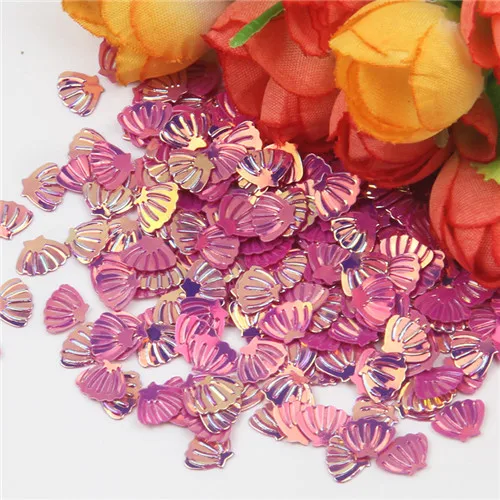 rose red gold 6*8 мм блестки в виде ракушки милые цветы ПВХ свободные блестки для ногтей Блестки для женщин DIY скрапбук Макияж украшения 20 г/лот - Цвет: rose red gold
