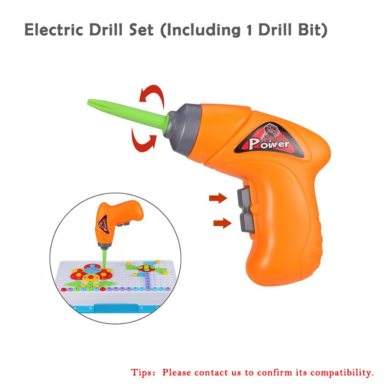 DIY Electric Drill Screw Nut Disassembly Accessories Game Creative Kids Puzzle Toys Educational For Children Boys Building Brick | Игрушки и