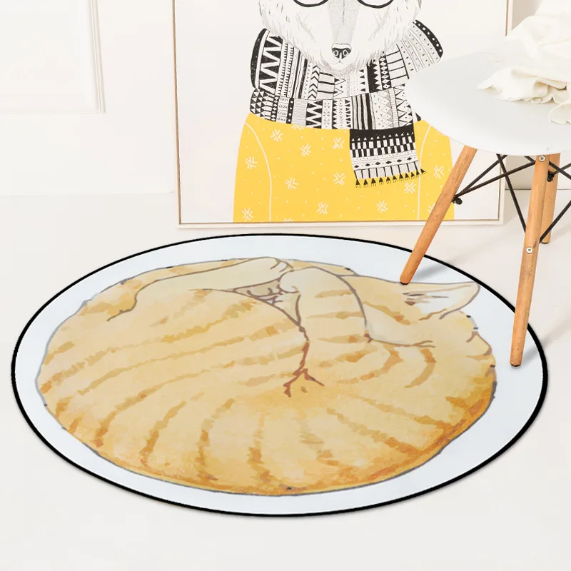 Круглый коврик для стула в скандинавском стиле противоскользящий комнатный