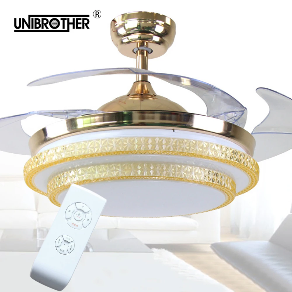 С украшением в виде кристаллов 42 дюймов потолочный вентилятор люстра с