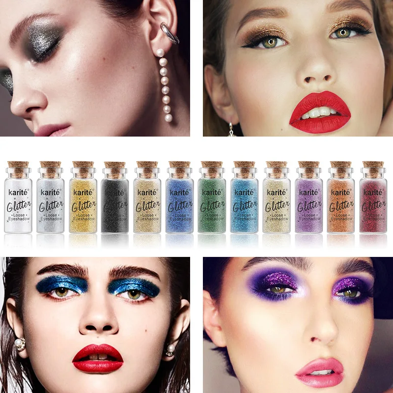 Eva's Lures Glitter Eye shadow Powder Pearl Shiny Waterproof Long Lasting Diamonds Shadow for Make up |