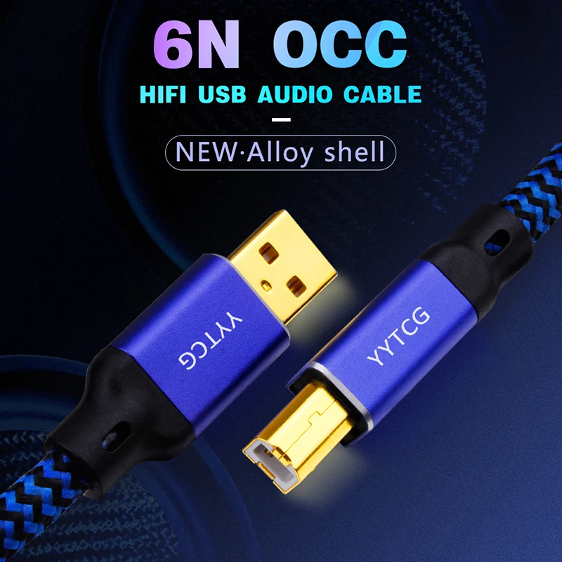 yytcg hifi usb cable dac a b alpha 6n occ digital ab audio a to b high end type a to type b hifi data cable free global shipping
