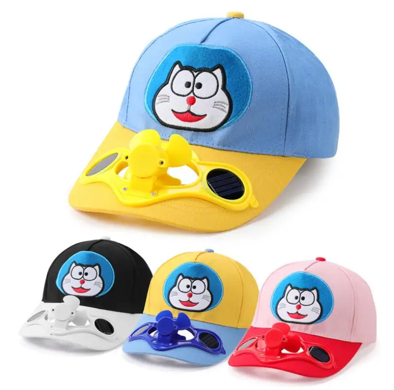 

USB Fan Cartoon Kids Hats Solar Fan Hats Sun Hats Sun Hats Caps Solar Smart Cap