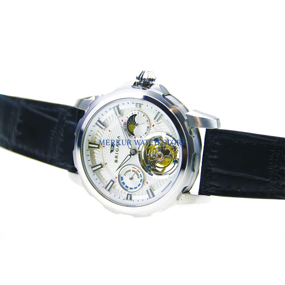 Sugess мужские часы летающие механические Tourbillon механизм Skelenton Роскошные 24 часа запас хода карусель часы