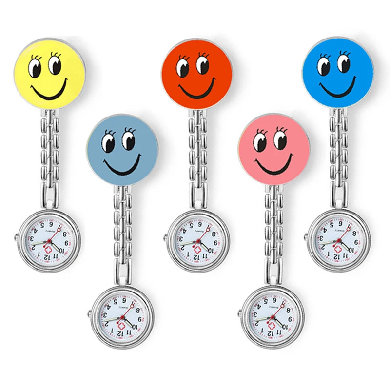 Часы наручные Smiley для медсестер свисающие с узором улыбки карманные студентов