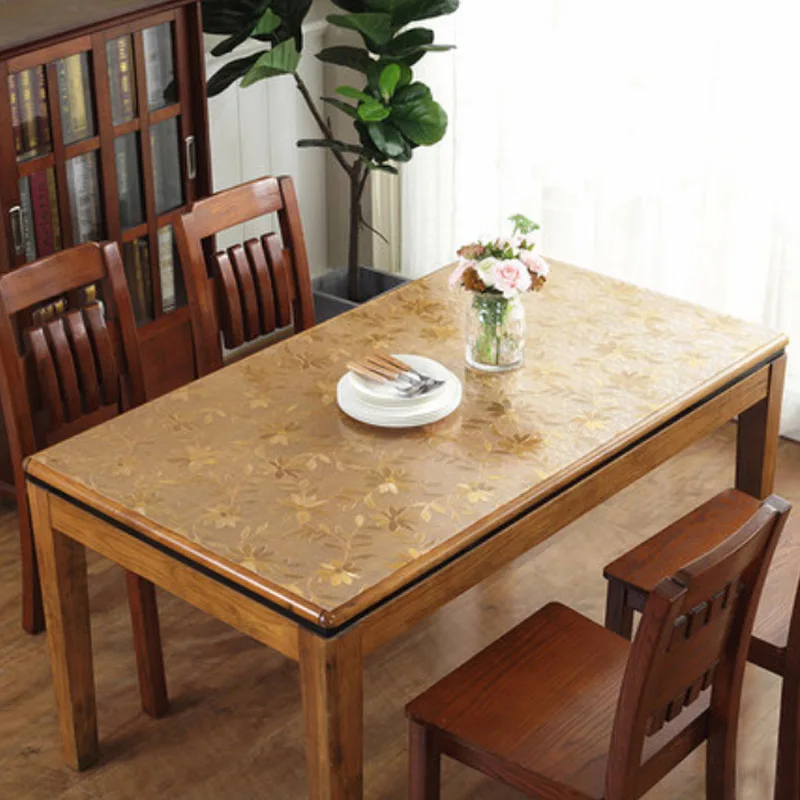 Водонепроницаемая скатерть с золотым узором прямоугольное защитное покрытие на