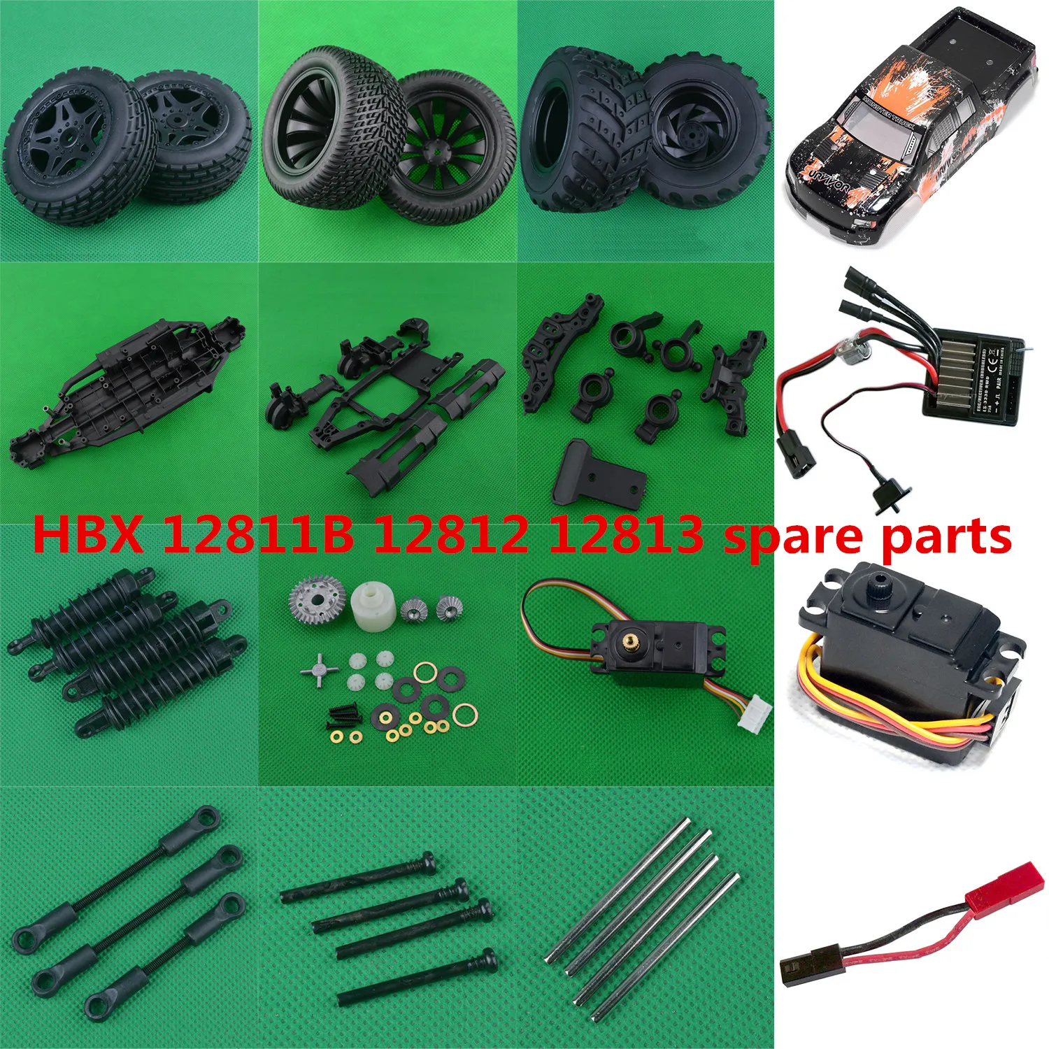 

Автомобильные запчасти HBX 12811B 12812 12813 1/12 RC, кожух шин, коробка передач, рулевая чашка, амортизатор, сервопривод, дифференциал, штифт