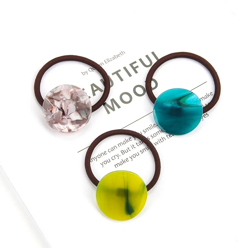

Simple Round Elastic Hair Bands For Women Cute Girls Geometric Acetate Head Band Fashion Brand Hair Accessories Head Wear