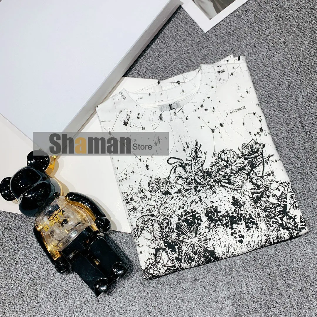 

Luxury Designer High End 1:1 2021 Classic Constellation Series Ink Printing pure cotton woman tshirts graphic t shirts tops tee
