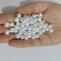pure white 3 12mm straight holes round imitation plastic pearl beads for jewelry accessories beads jewelry making