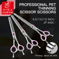 fenice japan 440c stainless steel 6 57 07 5 inch pet dog pink grooming thinning scissor thinning rate 35