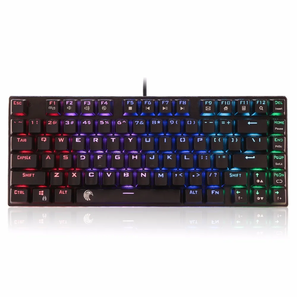 

Z-88 Small Compact Mechanical Keyboard RGB Backlit LED 81 keys Brown Switches Ergonomic Keyboard For Gaming Typing